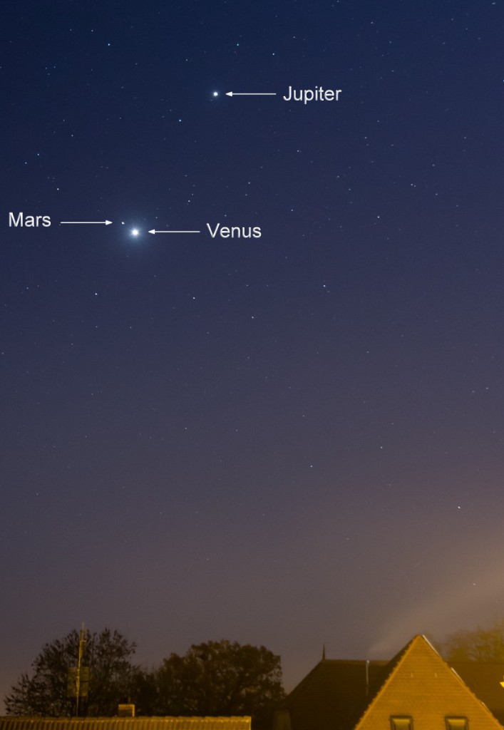 Konjunktion Venus, Mars, Jupiter November 2015